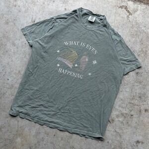Comfort Colors What Is Even Happening Graphic T-Shirt XL Sage Green Heavyweight